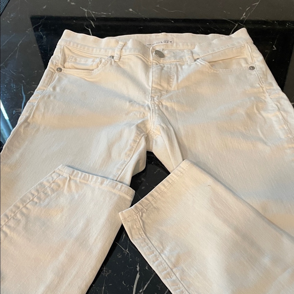 LOFTwomens White Straight Jeans